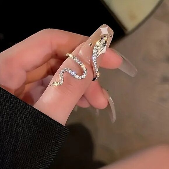 Lab-Grown Diamond 14 Carat Gold Snake Ring - Picture 4 of 5